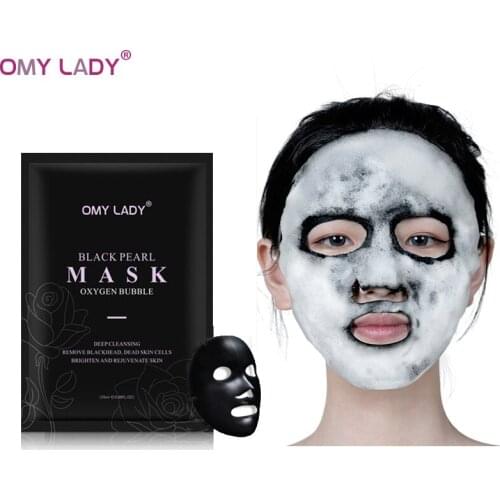 OMY LADY Black Pearl Oxygen Bubble Mask Deep Cleaning Oil Control Moisturizer Brighten Remove Blackheads Nourishing Face Care
