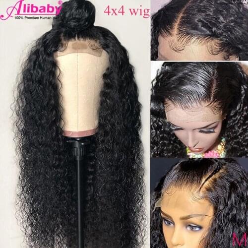 Water Wave Wig Human Hair Peruvian Hair Wig For Women Remy 4x4 Lace Closure Wig Natural Hair Deep Wave Wig