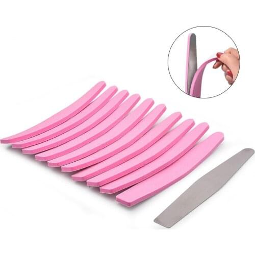 10pcs Nail Polish Buffing Sanding Buffer Strips Double-sided Nail File Blocks Pink Sponge Polishing Pedicure Manicure Tools