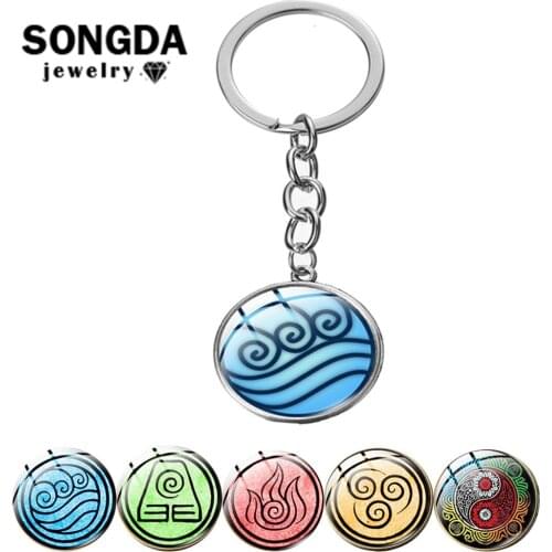 SONGDA New Avatar The Last Airbender Keychains Water Tribe Pendant Key Chain Ring For Motorcycle Car Key Meanful Gifts Jewelry