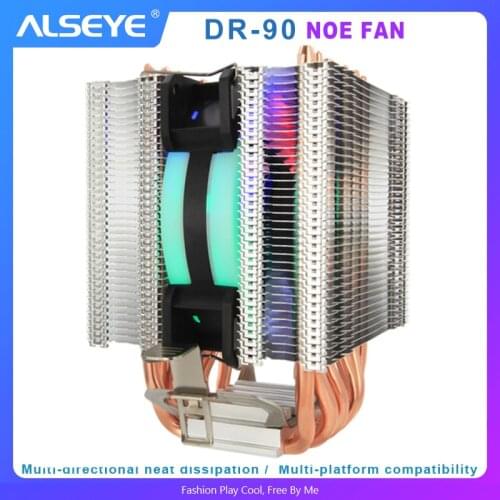 ALSEYE 6 Heat Pipes CPU Cooler for Intel 115X 1366 9cm RGB Fan Dual-tower CPU Fan Cooling