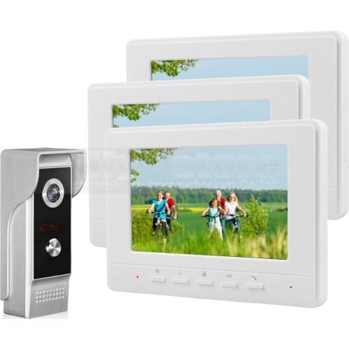 DIYSECUR 7inch Video Intercom Video Door Phone 700TV Line IR Night Vision Outdoor Camera for Home / Office Security System 1V3