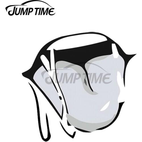Jump Time 13 x 11.5cm For Ahegao Anime Face Mouth Waifu Sticker Decal Car Truck Window Bumper Graphic Waterproof Car Styling