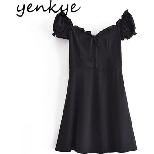 Черные летние платья Yenkye China At AliExpress