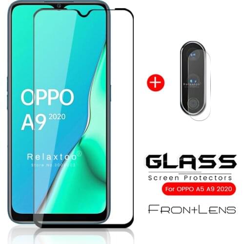 2-in-1 protective glass for oppo a9 2020 camera glass for oppo a9 a5 2020 armored protection glass on opo 5a 9a a 9 5 2020 6.5