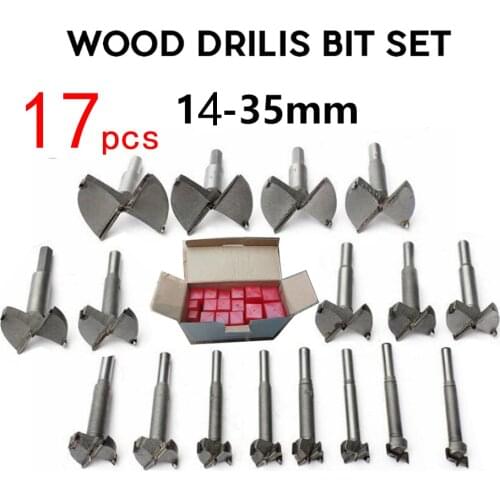 17pcs Core Drill Bits Professional Forstner Woodworking Hole Saw Wood Cutter For Rotary Tools 14-35mm(factory direct selling)