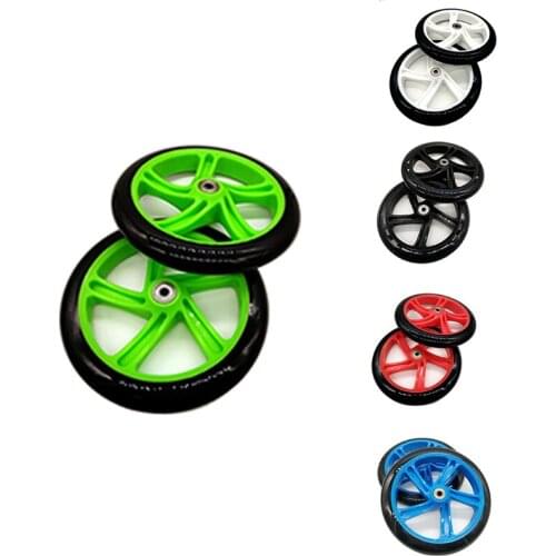 2 Pieces Scooter Wheel 200 mm PU Material Wheel Thickness 30 mm ABEC-7 Bearing Scooter Accessories