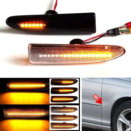 2PCS Dynamic LED Side Marker Light For Jaguar X-TYPE 2002 2003 2004 2005 2006-2009 Arrow Turn Signal Blinker Indicator Lamp