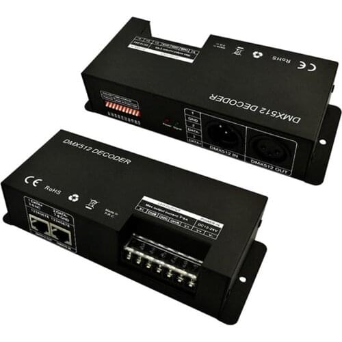 3CH DC12-24V RGB DMX 512 Decoder Led Controller, RGB LED DMX512 Decoder 3 Channel * 8A For LED Strip Light