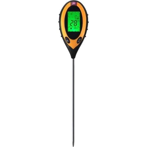 4 In 1 Digital Moisture Meter Plastic + Aluminum Alloy Soil Water Ph Temperature Sunlight Light Humidity Meter Soil Hygrometer