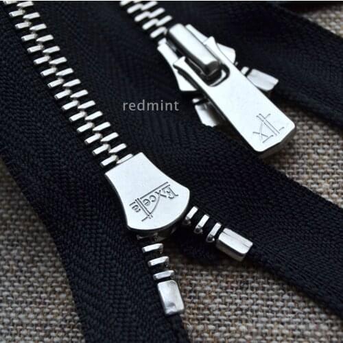 5) white copper closed tail EXCELLA Hong Kong-made YKK metal zipper polishing flat teeth