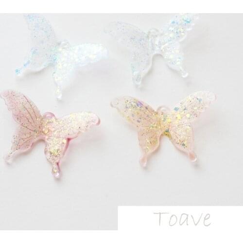 6pcs Butterfly Plastic shan pian Pendant DIY Earrings Materials Accessories