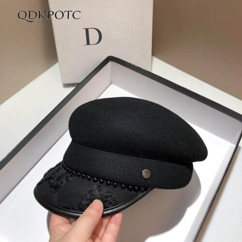 2021 Women Hat New Autumn Winter High-end Wool Berets Fashion Japanese Solid Color Cap Keep Warm Light Luxury Fedoras QDKPOTC