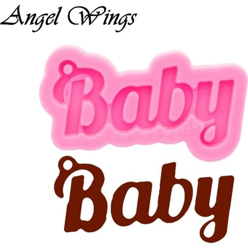 Shiny Resin Baby letters Keychain Mould, Silicone Molds, Clay Molds , Epoxy Mold DIY Jewelry, Not sticky DY0762