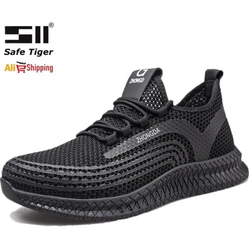 Lightweight Steel Toe Men Safety Shoes Anti-smashing Anti-slip Puncture Proof Construction Work Shoes Men