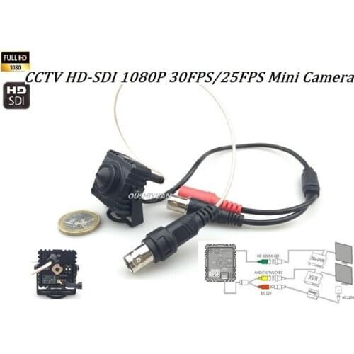 CCTV HD SDI Camera Panasonic 2.1 MP 1080P Full Lens 3.7mm SDI /AHD/TVI/CVI /CVBS WDR Security Industrial ATM Mini SDI Camera