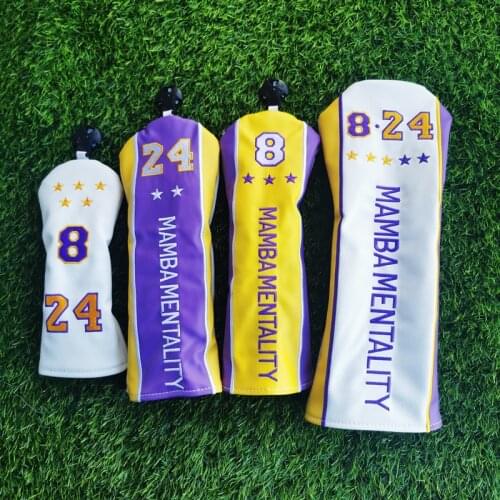Golf head cover PU leather golf club head cover basketball player Kobe Anniversary jersey wood club head cover putter cover