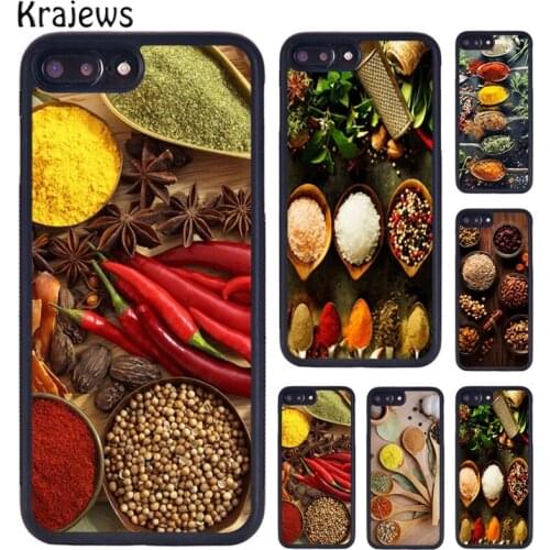 Krajews Spices Seasoning Cooking Chef Phone Case For iPhone X XR XS 11 12 Pro MAX 5 6S 7 8 Plus Samsung Galaxy S7 S8 S9 S10