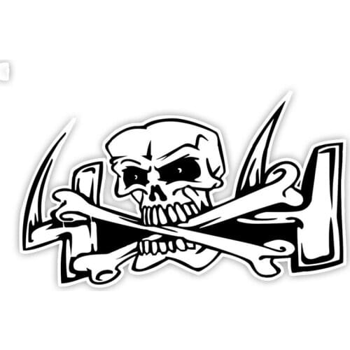 CS-1512#Various Sizes Skull and bones 4x4 funny car sticker vinyl decal white/black for auto car stickers styling