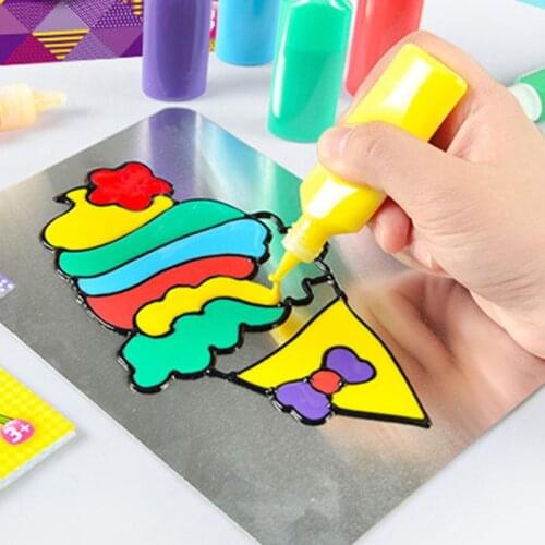 Kids DIY Drawing Toys Cartoon Glue Tempera Painting for Kindergarten Educational Art Craft