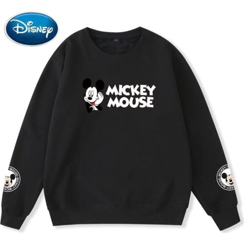 Disney Chic Fashion Mickey Mouse Letter Cartoon Print Streetwear Unisex Women Couples Sweatshirt Long Sleeve Tops 9 Color Female