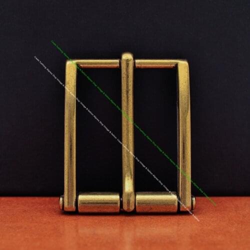 Quality Heavy Brass Plated Leathercraft Accessories Designer Single Prong Pin Clasp Mens Belt Buckle Replacement Fit 40mm Strap