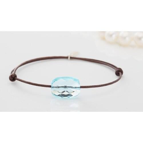 2021 Factory Limited Brand Crystal Adjustable flexible GoldFish Rope Sky Blue Crystal Jewelry Adjust Leather Holiday Jewelry