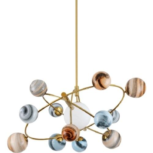 Nordic creative planet chandelier wandering earth simple dining room children room ceiling lamps