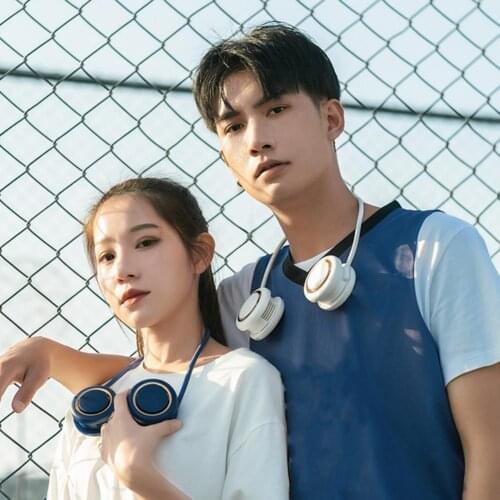 Mini USB Rechargeable Neckband Air Cooler Fan Office Rechargeable Wearable Cooling Fan Summer Sports Fitness Gifts