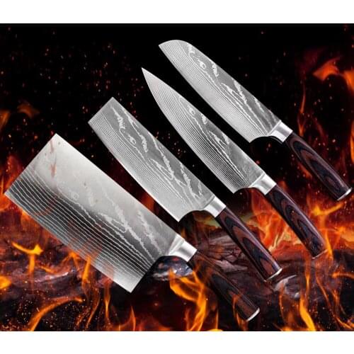 Kitchen Knives set Chef knife High Carbon Stainless Steel Santoku knife Cleaver Slicing Knife Best Choice Kitchen Cutlery Tool