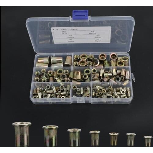 Areyourshop 150pcs Aluminum Rivet Nut Kit Metric Rivnut Nutsert Assortment M3 M4 M5 M6 M8 with Box