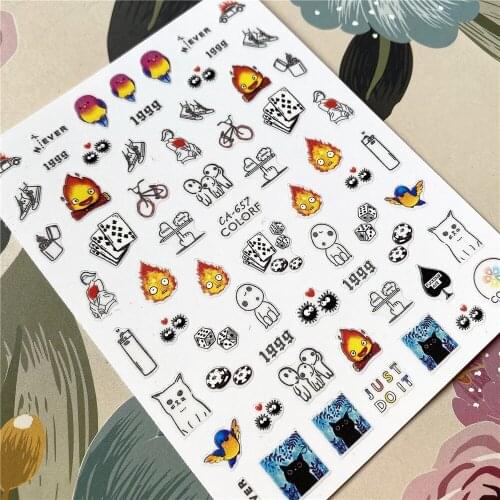 CA-657-658-659 Bicycle Lovely flame 3D Back glue Nail decal Nail sticker Nail decoration Nail art Nail tool Nail ornament