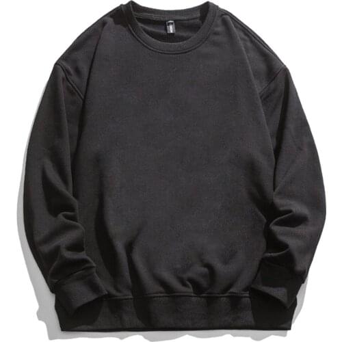 2021 New Arrival Men Solid Color O-Neck Loose Casual Lovers Hoodies Loose Versatile Cool Pullover