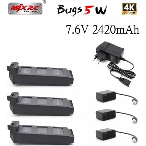 Upgrade 7.6V LiPo Battery For MJX R/C Bugs 5W B5W 4K RC Quadcopter Spare Parts 7.6v 2420mAH Drone Battery For X5 Pro