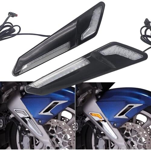 Motorcycle Front Brake Fork Mounted NAV LED Lights in Chrome or Black For Honda Goldwing GL1800 F6B 2018-UP 2019 2020