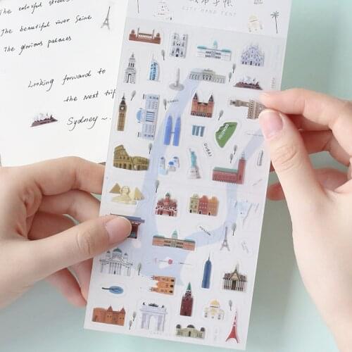 City walk series cat Decorative PVC Stickers Vintage kraft paper stamp Scrapbooking Stick Label Diary Stationery Album Stickers