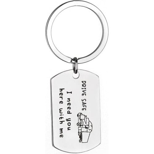 Oeinin Simple Keychain Man Drive Safe You Here With Me Key Holder Bags Letter Color Key Chain Pendant Accessories Porte Clef