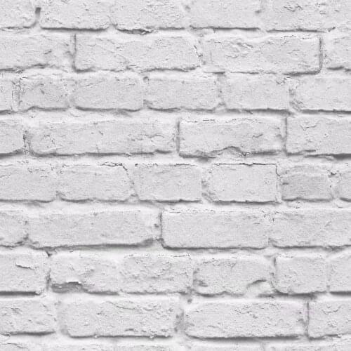 3D White Brick Effect Wallpaper Roll Light Grey Modern Vintage Rustic Vinyl PVC Faux Brick Wall Paper Living Room Bedroom Decor