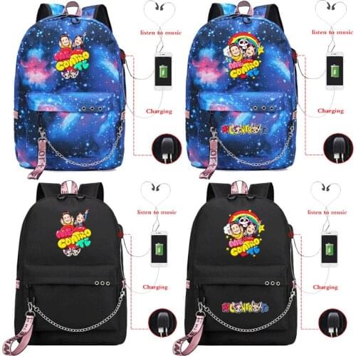 Hot Me Contro Te Backpack USB Charging Backpack Travel Backpack Girls Boys School Bag Book Bags Hiking Backpack