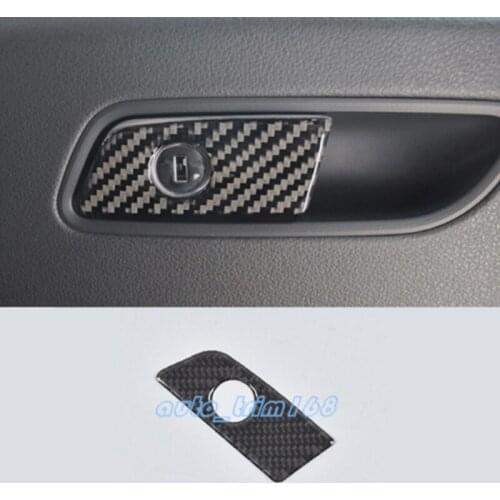 Real Carbon Fiber Inner Storage Box Handle Cover Trim For Audi A6 C7 2012-2018 Car Styling Accessories