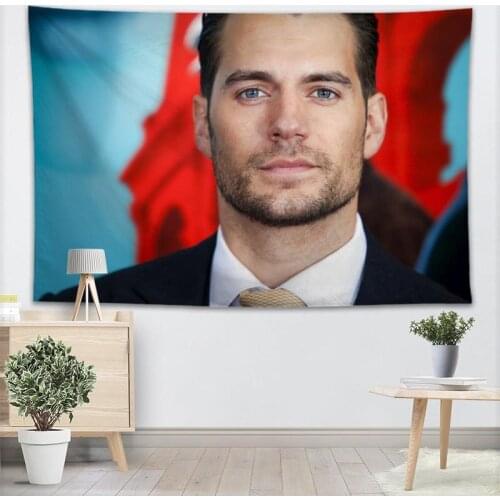 High Quality Henry Cavill Tapestry Wall Hanging Tapestries Cloth Fabric Print For Living Room Decorative Wall Blanket 0511