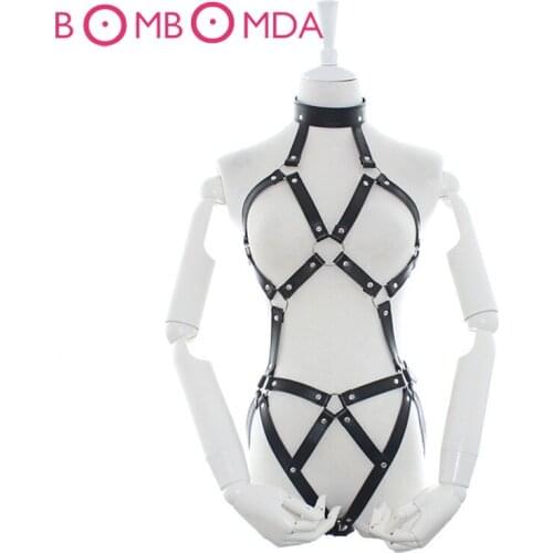 1PC PU Leather Bondage Female Chastity Belt Body Breast Restraints Set Fetish Adult Sex Toys For Couples