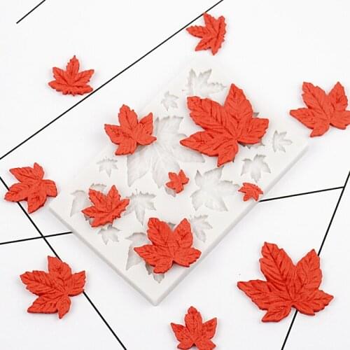 1 piece Maple Leaf Silicone mold Fondant Mould Cake Decorating 3D Chocolate Mold Baking Tools