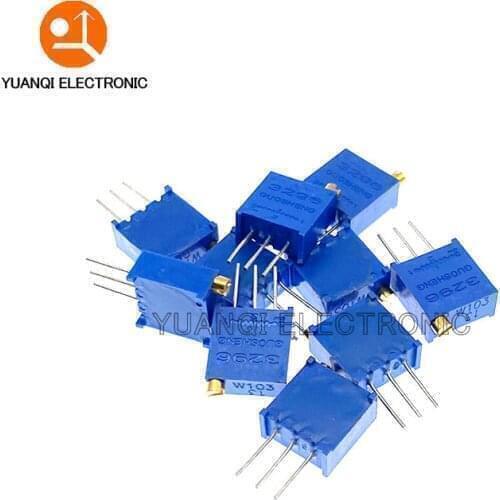 100pcs 3296W 3296 10 20 50 100 200 500 1K 2K 5K 10K 20K 50K 100K 200K 500K 1M ohm 100R 200R 500R Trimpot Trimmer Potentiometer