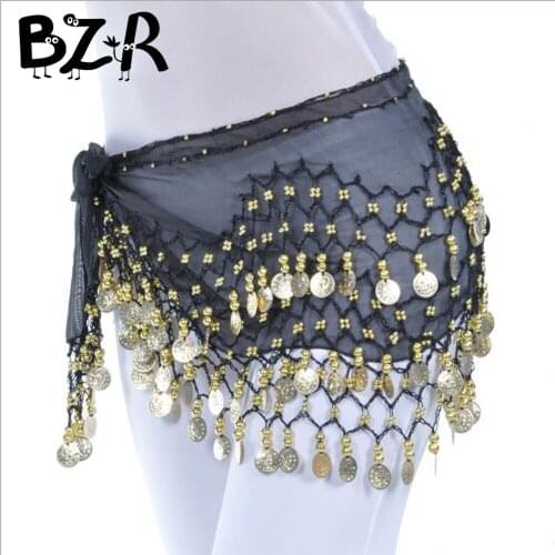 11 Colors Women Belly Dance Belt Skirt India Dance Hip Scarf 3 Rows Coin Bellydance Accessory Waist Chain