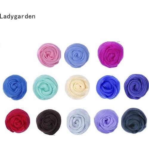 130g/bag Mix 13 Colors Merino Felting Wool Tops Soft Roving Wool Fibre for Needle Felting Wet Felting DIY Doll Needlework