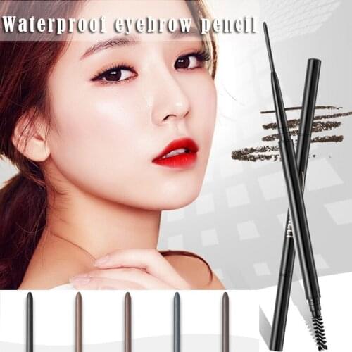 2021 Waterproof Eyebrow Pencil Dual Ends Design with Eyebrow Brush Ultra Fine Shape Brow Fill Eyebrow Pencil SSwell