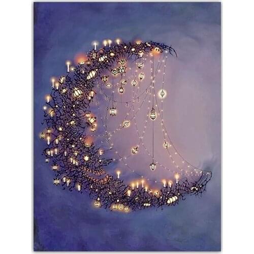 DIY Full Round Diamond Painting Little Prince Rose Fox Alien Diamond Mosaic Picture Cross Stitch Kit Rhinestone Home Decoration