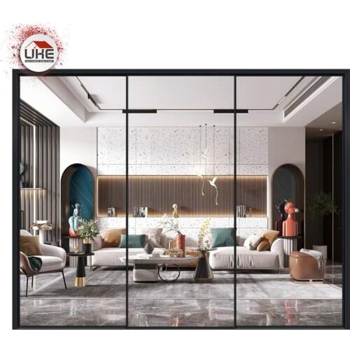 UKE Aluminium Sliding Door Frame Wardrobe Shower Glass Sliding Door Custom Made Linkage Sliding Door For Kitchen Cabinet