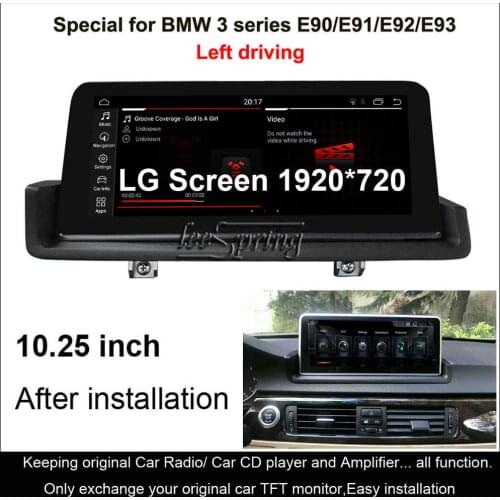 10.25" LG Screen 8-Core Android 10.0 4G +64G Car multimedia for BMW 3 Series E90 E91 E92 E93 (2005-2012) Left driving